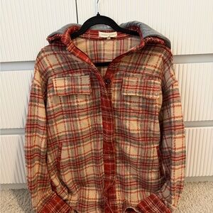 Gilded Intent Red and Cream Plaid Jacket